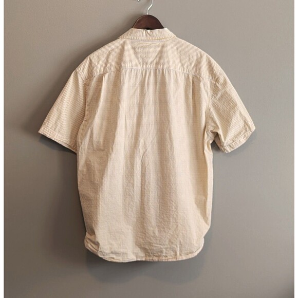 American Eagle Size Large Short Sleeve Shirt Yellow Check Mens L SS Button Up AE - Picture 3 of 3